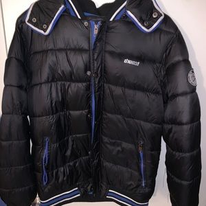 Gently worn Boys Diesel puffer coat black sz 18/20